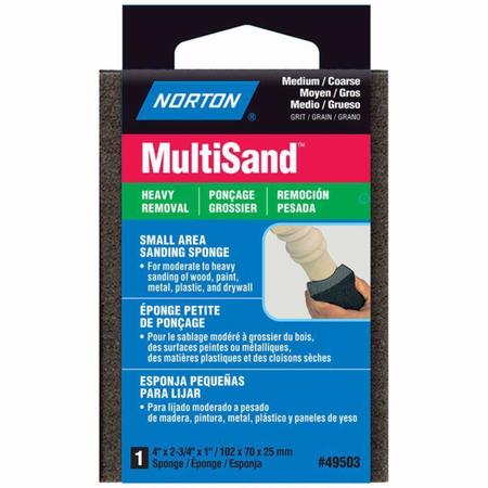 NORTON CO 4" x 2-3/4" MultiSand Double Sided Sanding Sponge Medium/Coarse 49503